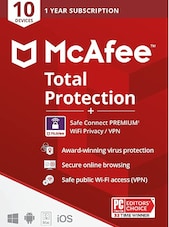 McAfee Total Protection Plus VPN 10 Devices 1 Year