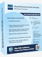 WipeOut Electronic Data Shredder - PC 1 Device 1 Year