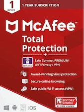 McAfee Total Protection Plus VPN 1 Device 1 Year